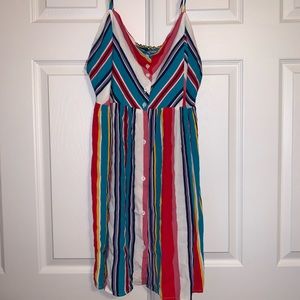 Button down striped dress